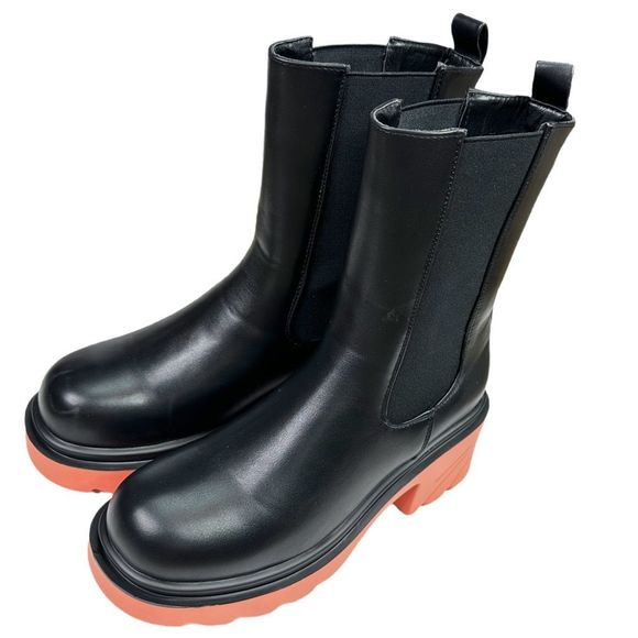 Vivianly Platform Chelsea Lug Sole Chunky Block Heel Boots - Size 39 - Picture 2 of 11